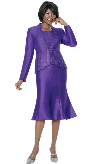 Terramina <br> (Fall 2026) <br> T7320-PU <br> <br> Purple <br> 8 10 12 14 16 18 20 22 24 <br> 3 Piece Jacket, Cami  & Skirt