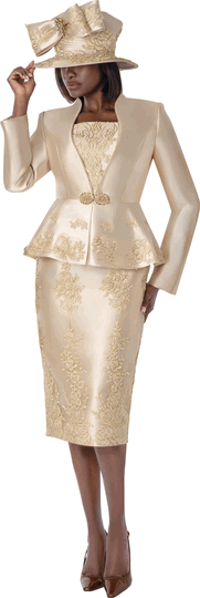 Terramina <br> (Fall 2026) <br> T7357 <br> <br> Champagne <br> 8 10 12 14 16 18 20 22 24 <br> 3 Piece Jacket, Cami & Skirt