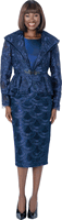 Terramina <br> (Fall 2026) <br> T7360-NA <br> <br> Navy <br> 8 10 12 14 16 18 20 22 24 <br> 3 Piece Jacket, Cami  & Skirt