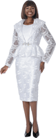 Terramina <br> (Fall 2026) <br> T7360-WH <br> <br> White <br> 8 10 12 14 16 18 20 22 24 <br> 3 Piece Jacket, Cami  & Skirt