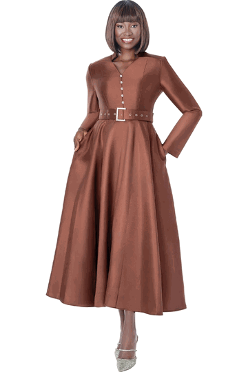 Terramina <br> (Fall 2026) <br> T7372-BR <br> <br> Brown <br> 8 10 12 14 16 18 20 22 <br> 1 Piece Dress