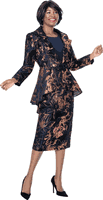 Terramina <br> (Spring 2026) <br> T7330 <br> <br> Bronze <br> 8 10 12 14 16 18 20 22 24 <br> 3 Piece Skirt Suit peplum fabric
