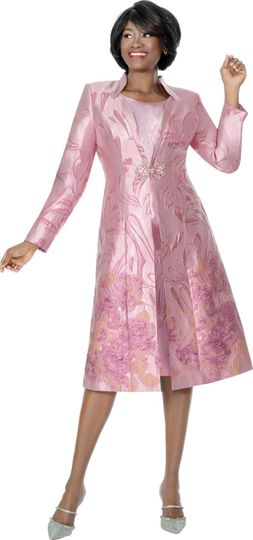 Terramina <br> (Spring 2026) <br> T7333 <br> <br> Mauve <br> 8 10 12 14 16 18 20 22 <br> 1 Piece Dress Duster Jacket & rhinestone clasp closure