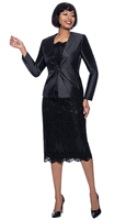 Terramina <br> (Fall 2026) <br> T7817-BL <br> <br> Black <br> 8 10 12 14 16 18 20 22 24 <br> 3 Piece Jacket, Cami & Skirt