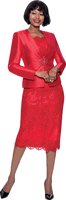Terramina <br> (Fall 2026) <br> T7817-RE <br> <br> Red <br> 8 10 12 14 16 18 20 22 24 <br> 3 Piece Jacket, Cami & Skirt