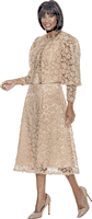 Terramina <br> (Spring 2026) <br> T7051-CH <br> <br> Champagne <br> 8 10 12 14 16 18 20 22 24 <br> 2 Piece Jacket & Dress  in Lace