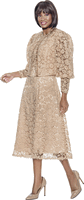 Terramina <br> (Year Round) <br> T7051-CH <br> <br> Champagne <br> 8 10 12 14 16 18 20 22 24 <br> 2 Piece Jacket & Dress  in Lace