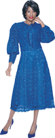 Terramina <br> (Year Round) <br> T7051-RO <br> <br> Royal <br> 8 10 12 14 16 18 20 22 24 <br> 2 Piece Jacket & Dress  in Lace