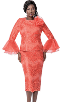 Terramina <br> (Fall 2026) <br> T7861-CO <br> <br> Coral <br> 8 10 12 14 16 18 20 22 <br> 2 Piece Skirt Suit