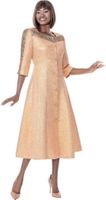 Terramina <br> (Spring 2026) <br> T7016 <br> <br> Copper <br> 8 10 12 14 16 18 20 22 <br> 1 Piece Dress 3/4 sleeves & jeweled down front button closure