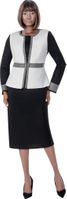 Terramina <br> (Spring 2026) <br> T7018 <br> <br> Black/White <br> 8 10 12 14 16 18 20 22 <br> 2 Piece Jacket & Dress Rhinestone finishing trims on Jacket