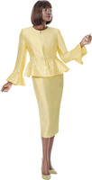 Terramina <br> (Fall 2026) <br> T7862-YE <br> <br> Yellow <br> 8 10 12 14 16 18 20 22 24 <br> 3 Piece Jacket, Cami  & Skirt