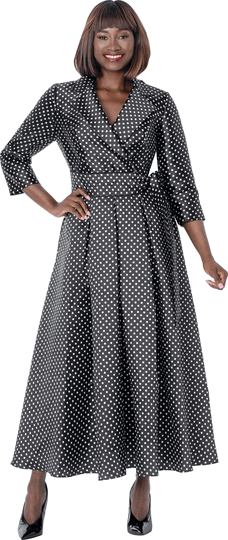 Terramina <br> (Fall 2026) <br> T7375 <br> <br> Black/White <br> 8 10 12 14 16 18 20 22 <br> 1 Piece Dress