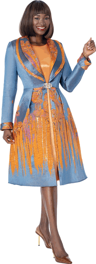 Terramina <br> (Fall 2026) <br> T7381 <br> <br> Blue <br> 8 10 12 14 16 18 20 22 <br> 2 Piece Dress & Coat
