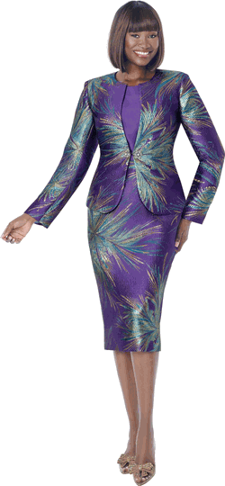 Terramina <br> (Fall 2026) <br> T7384 <br> <br> Purple <br> 8 10 12 14 16 18 20 <br> 2 Piece Jacket & Dress