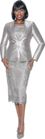 Terramina <br> (Fall 2026) <br> T7817-SI <br> <br> Silver <br> 8 10 12 14 16 18 20 22 24 <br> 3 Piece Jacket, Cami & Skirt