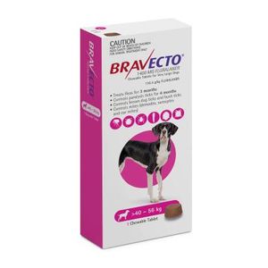 Bravecto for Extra Large Dogs 40 - 56 kg (88 -123 lbs) (Purple)  - 1 Tablet 