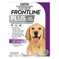 Frontline Plus for Dogs (44 to 88lbs) 20 to 40kg (6 Month Pack)