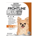 Frontline Plus (Orange) Small Dog 1 to 22.5 Lbs (0 to 10 kg) 6 months Pack