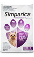 Simparica for Toy dogs 2.6 - 5kg 5.5 - 11lbs 3 Mth Pack