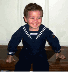 Vintage Navy Long Sleeved Sailor Suit with White Braid Trim (SS0489A)