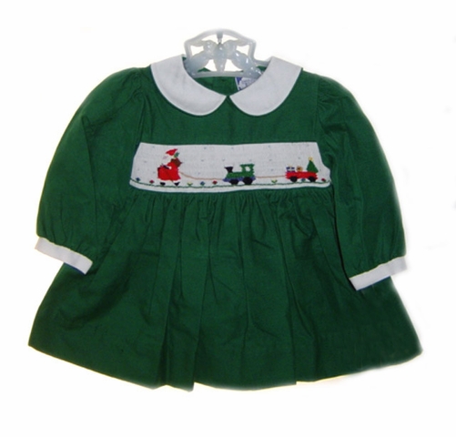 white christmas dresses Little Girl Long Sleeve Green Christmas Dress – The Trendy Toddlers