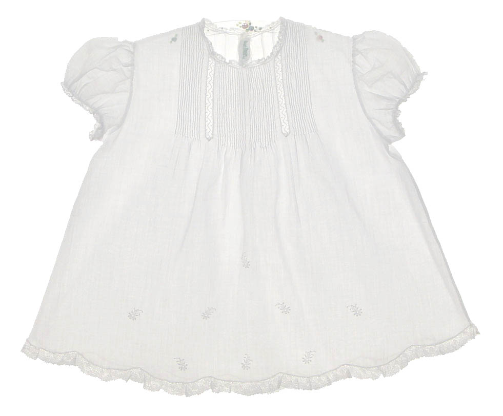 Vintage Daygown Set- Blue Batiste with Lace Trim and Floral Embroidery