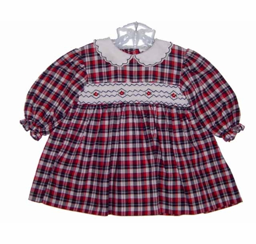 white christmas dresses Snowflake Magic Plaid Christmas Dress – Mia Belle Girls main image 0