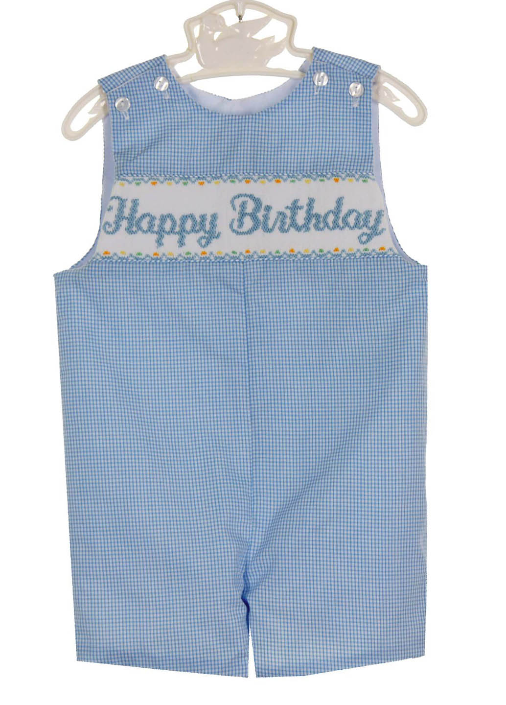 Anavini Boys Blue Gingham Shortall with Shirt main image 0