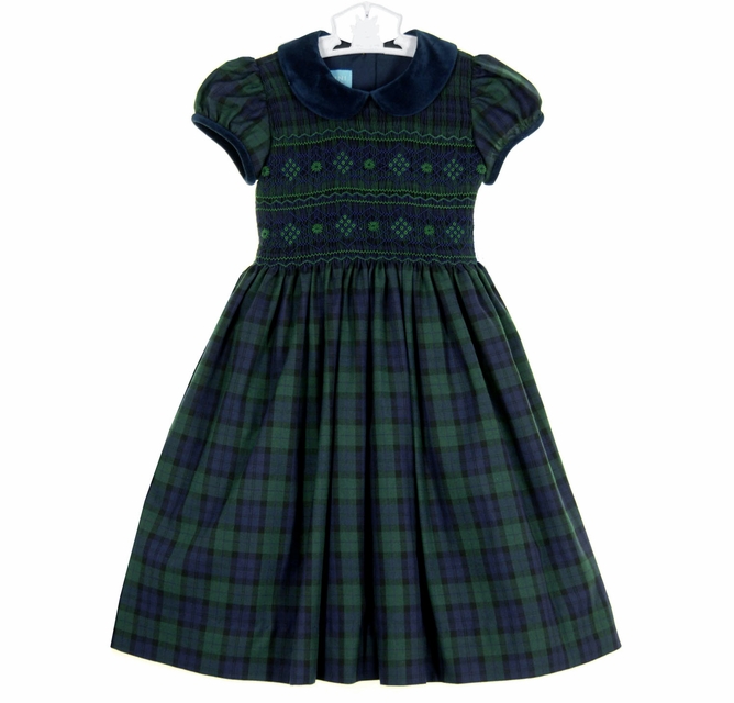 blue dress for baby girl Sail to Sable Socked Waist Midi Dress in Blackwatch Plaid