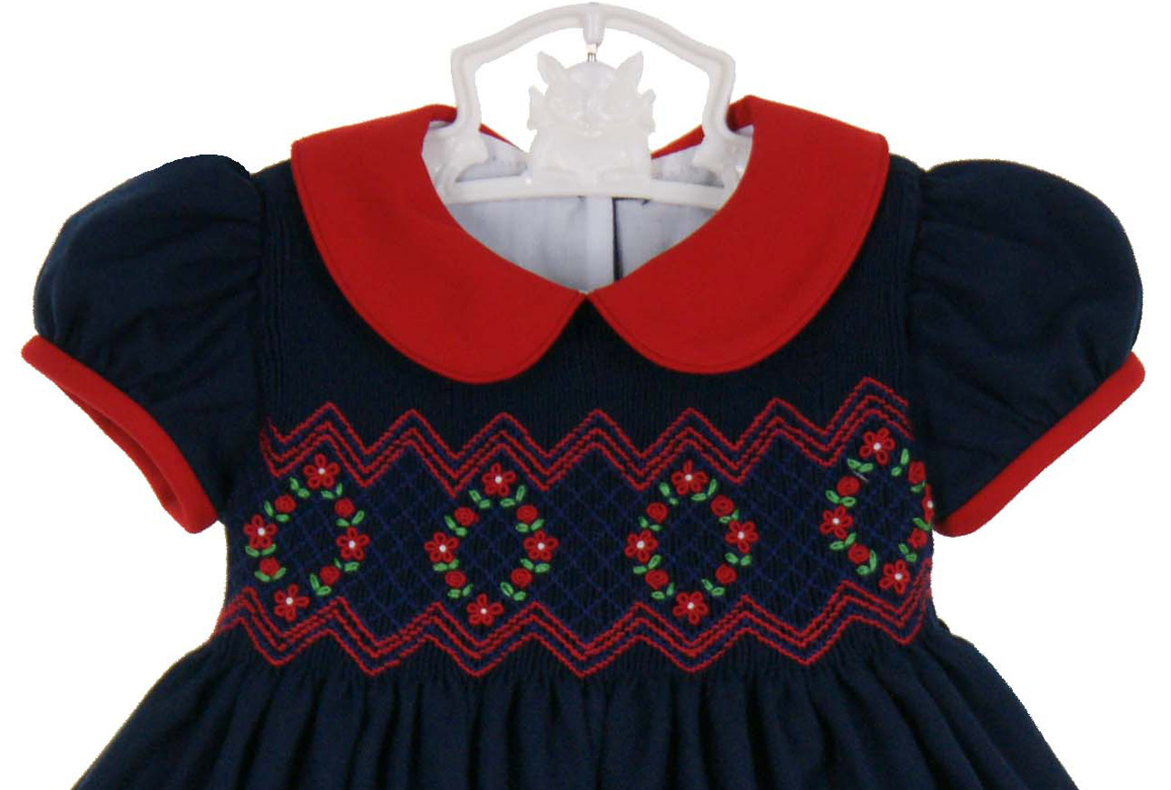 Anavini Blue Twill Smocked Turkeys Boys Bubble main image 0