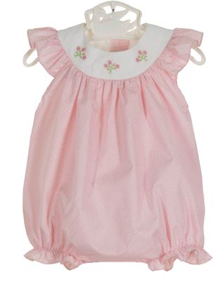 Anavini Girls Pink Smocked Apple / School Crayons & Scissors Top main image 0