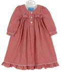 NEW Anavini Red Checked Smocked Gown