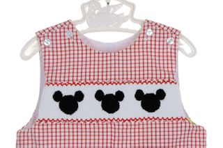 Anavini Boys Red Check Back to School Shortall with Shirt - Smocked Crayons main image 1