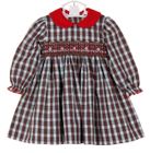 NEW Petit Bebe by Anavini Red Plaid Smocked Dress with Red Corduroy Collar