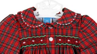 Anavini Velani Baby Girls Red Gingham Smocked Mouse Ears Romper main image 0