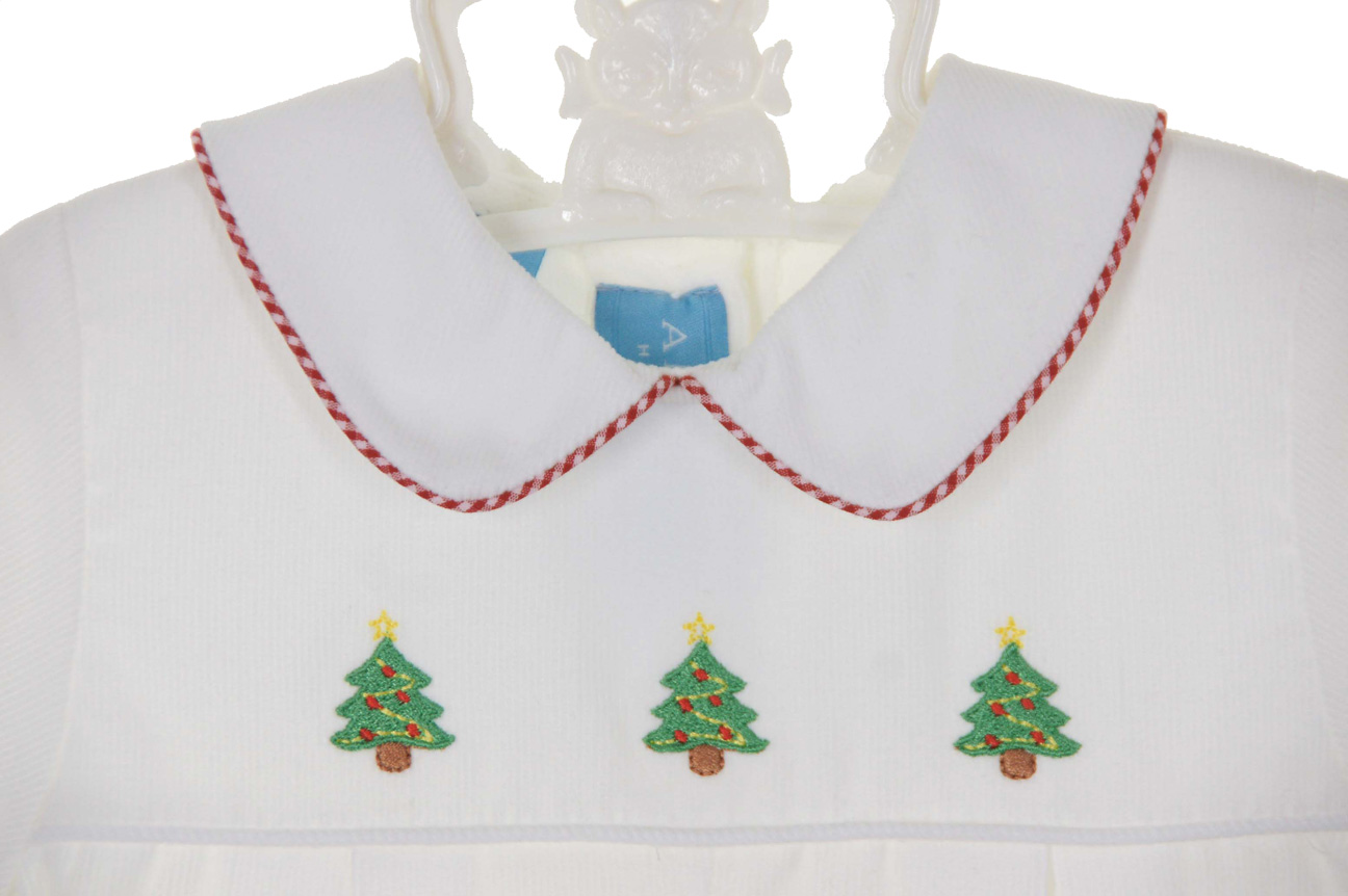 Anavini Couture Boys Green Corduroy Smocked Christmas Shortall with Shirt main image 1