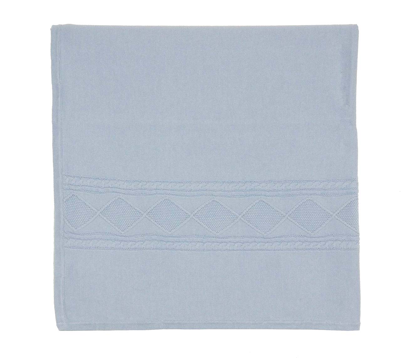 Angel Dear blue soft cotton cable knit blanket,blue cotton cable knit