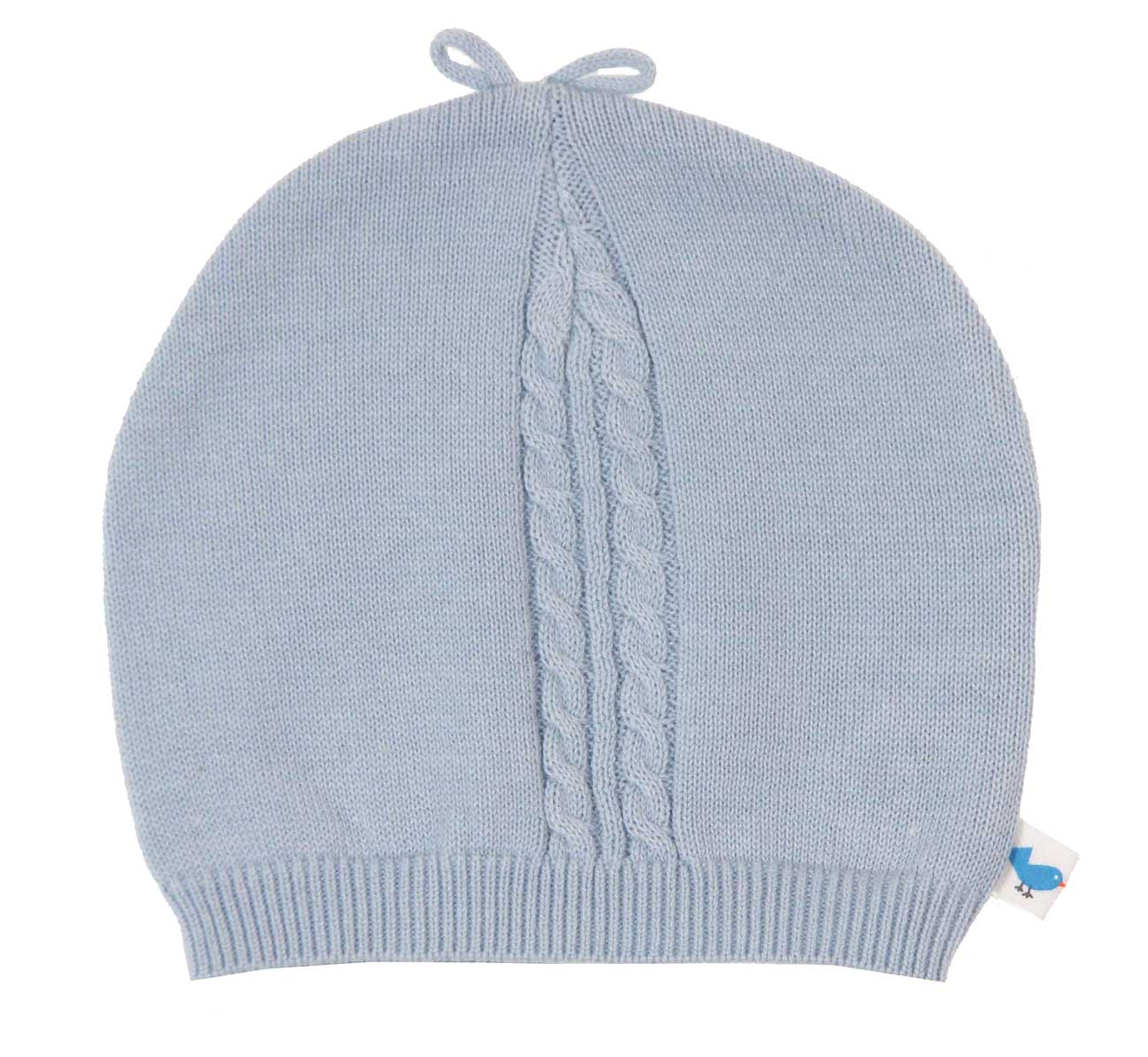 Angel Dear blue soft cotton cable knit hat,blue soft cotton knit hat