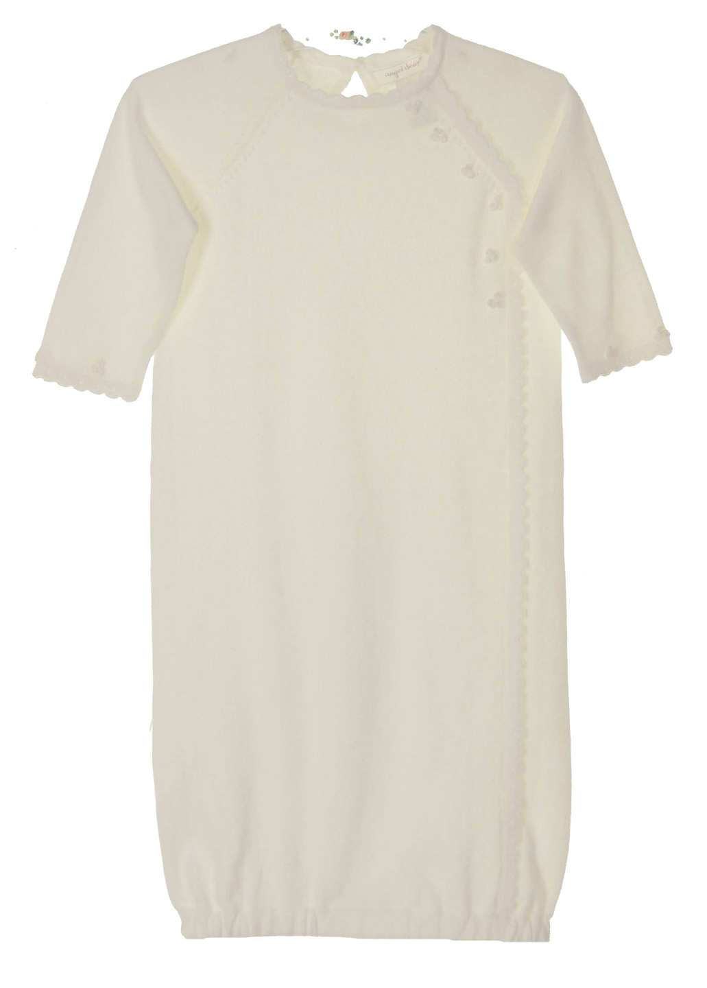 Angel Dear ivory soft cotton knit gown,ivory cotton knit gown,ivory