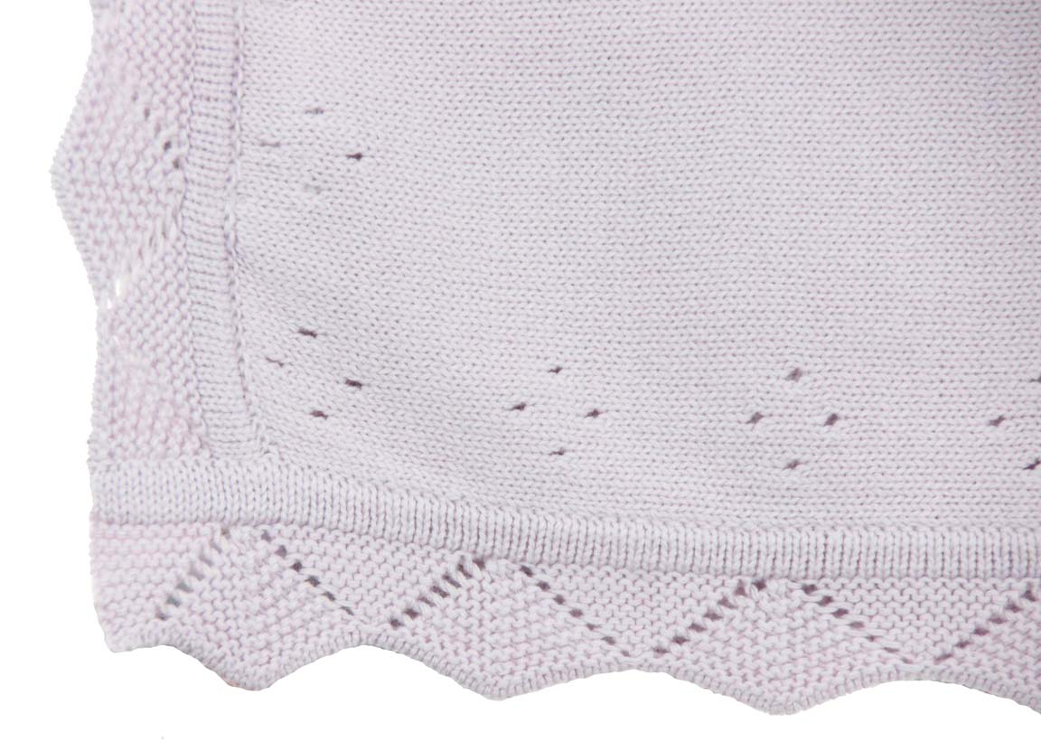 Angel Dear lavender cotton knit blanket,lavender pointelle knit blanket