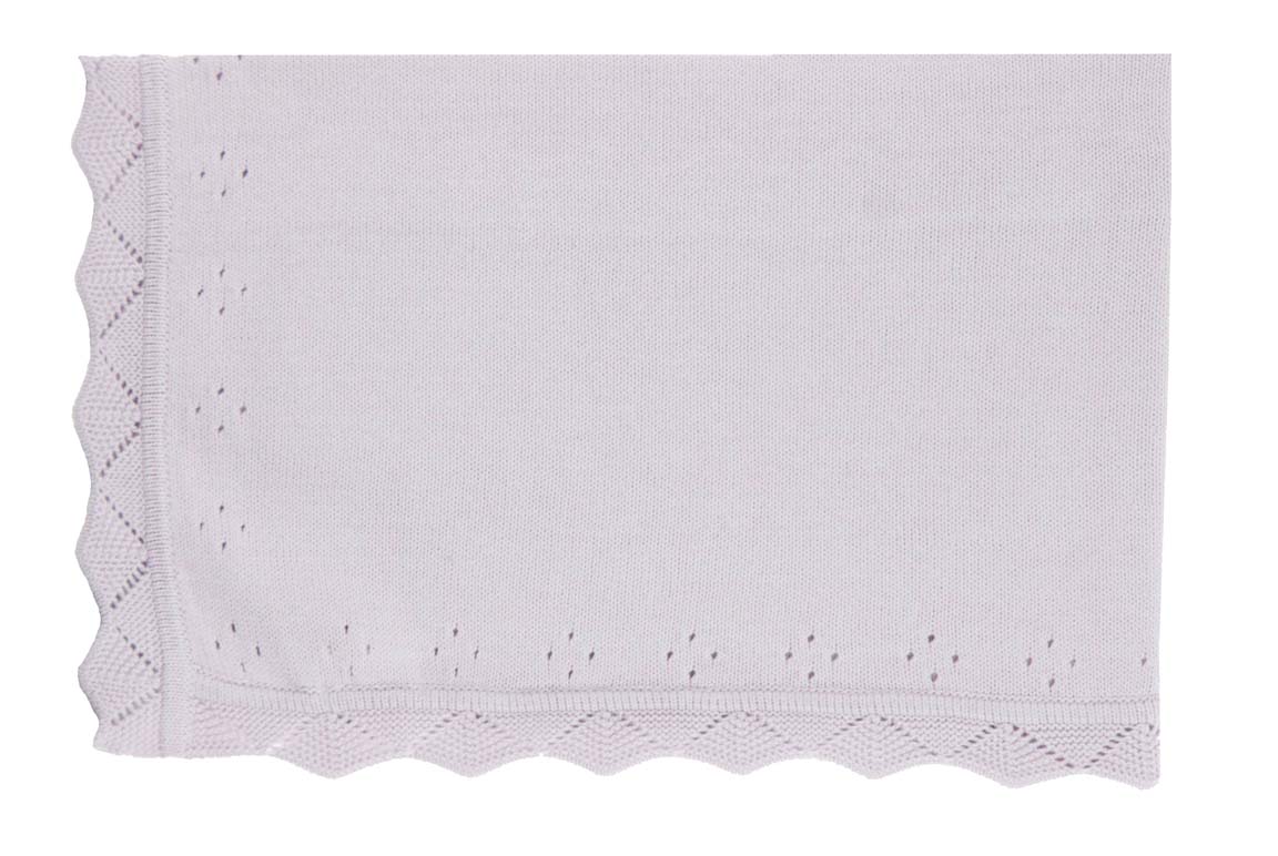 Angel Dear lavender cotton knit blanket,lavender pointelle knit blanket