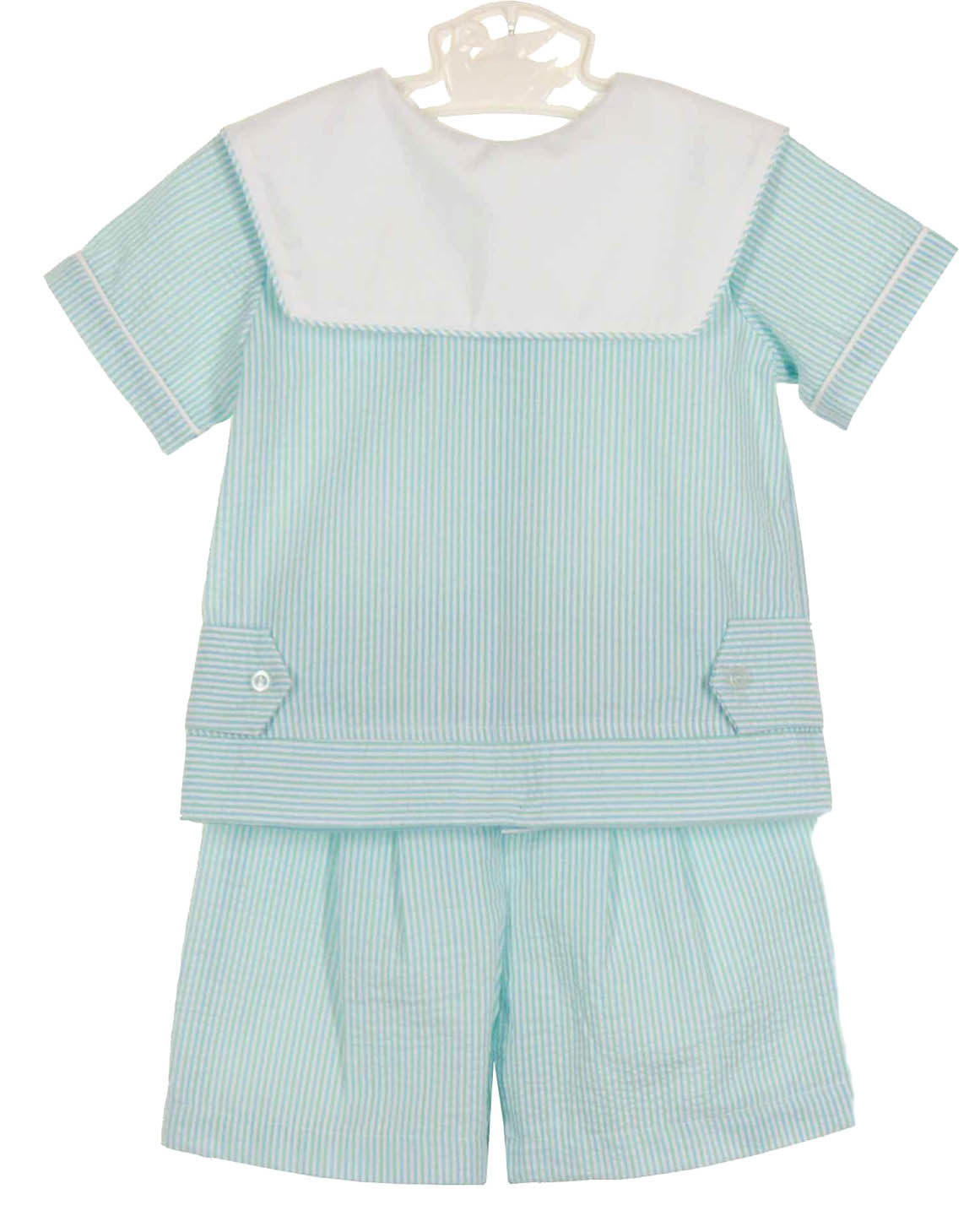 Short Garçon Hartstrings – Bleu Rayé – Seersucker – Taille 5 – État Très Bon