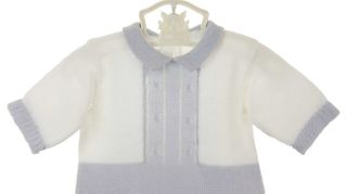 Powder Blue & white knit Romper take me home set Miles