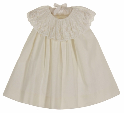 Bailey Boys Girls Blue Stripe Sunday Stroll Float Dress - Tulips on Scallop Collar