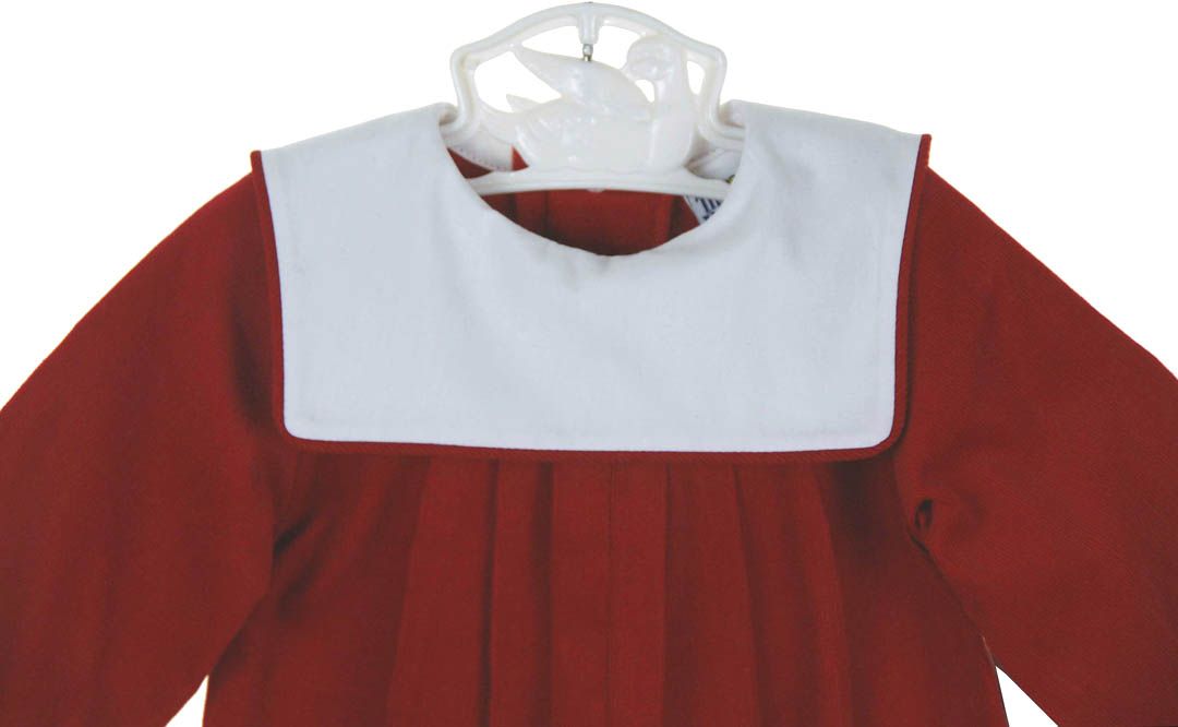 Bailey Boys red romper,brother sister matching Christmas outfits,red