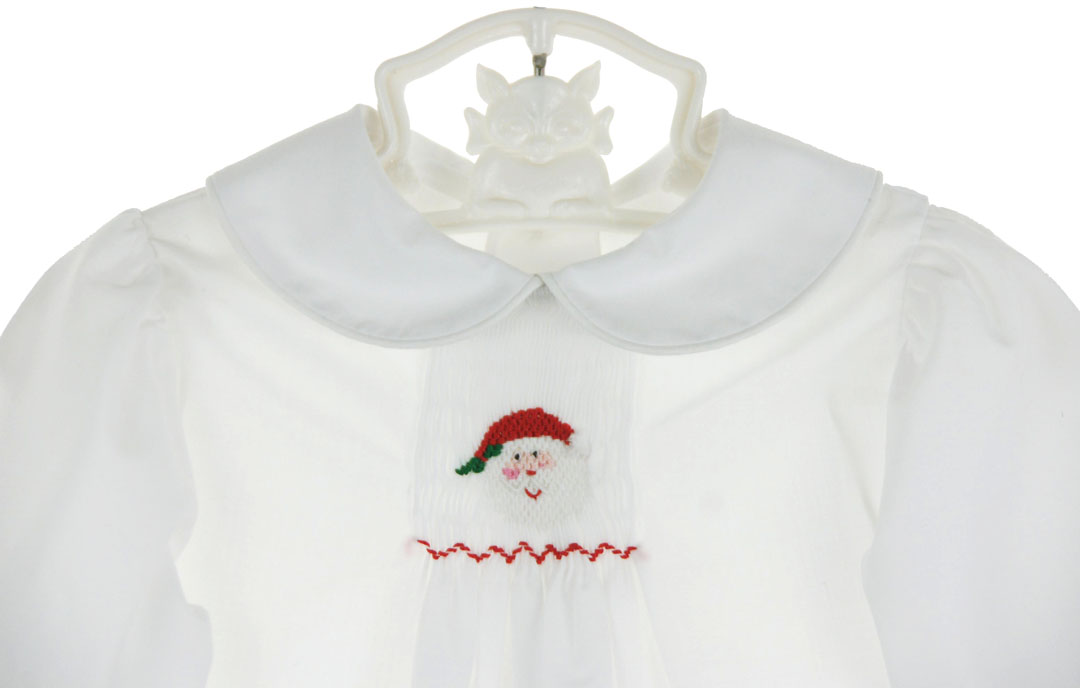 Bailey Boys white smoked daygown,white smocked daygown for baby boys