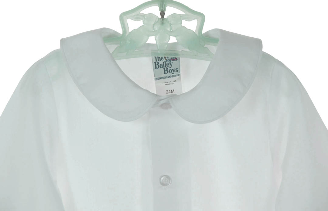 The Bailey Boys White Piped Shirt Onesie - Long Sleeves - Knit - Boys main image 1