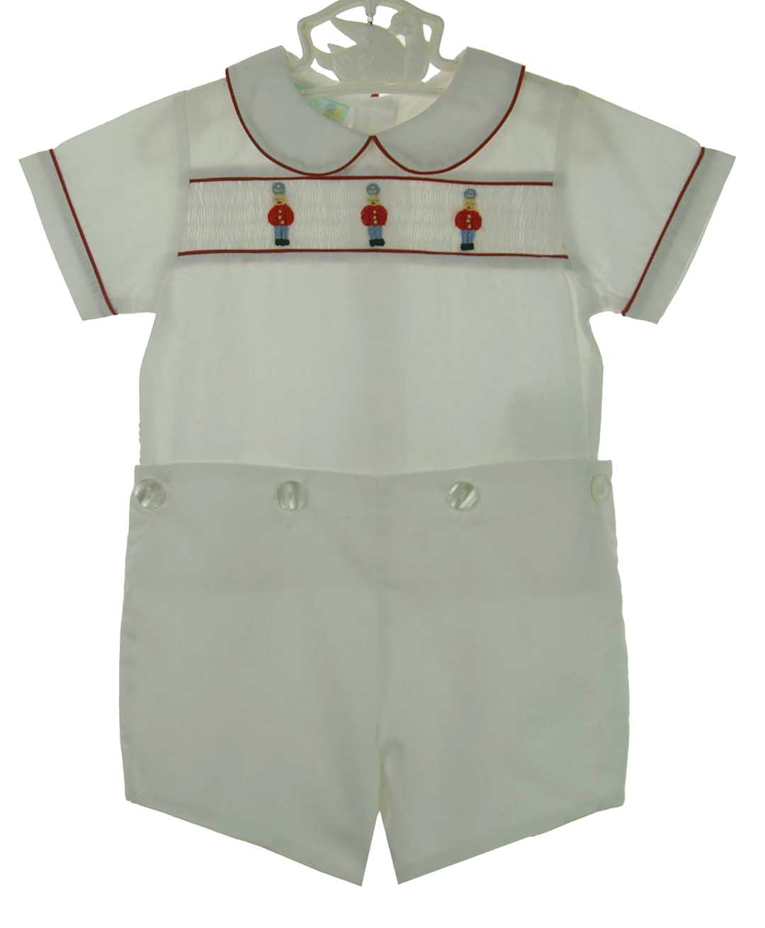 Bailey Boys white Christmas shorts set,white Christmas shorts set for
