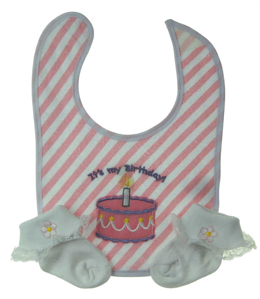 birthday bib,birthday socks,baby birthday bib,baby birthday socks